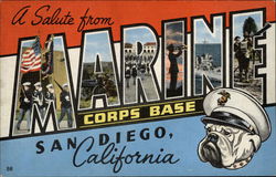 Greetings from Marine Corps Base San Diego, CA Postcard Postcard Postcard