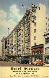 Hotel Stewart 353 Geary St. Postcard