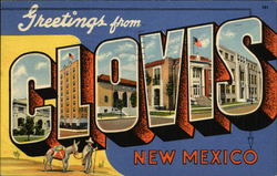 Greetings From, Images of Town in Letters Clovis, NM Postcard Postcard Postcard