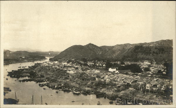 Scene of a Town with Hills and River China