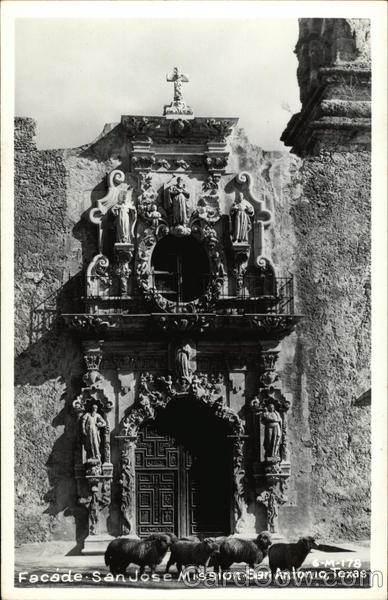 Facade - San Jose Mission, Sheep San Antonio Texas