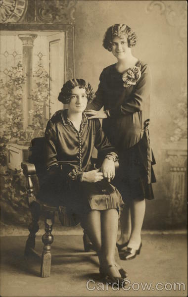 Two Women Posing for Portrait