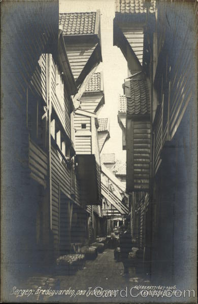 Bredsgaarden paa Tyskebryggen Bergen Norway K. Knudsen