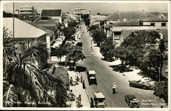 Aerial view of Bay Street Nassau Bahamas Freddie Maura