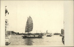 Ships and Boats in the Water Postcard