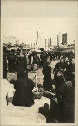 Large Group of People at Dock China Postcard Postcard Postcard