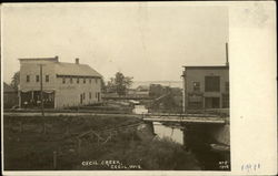 Cecil Creek and Buildings Postcard