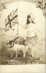 Girl with UK Flag and Bulldog Girl with UK Flag and Bulldog