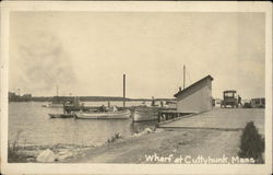 View of Wharf Cuttyhunk, MA Postcard Postcard Postcard