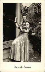 Woman in Carnival Dress Postcard