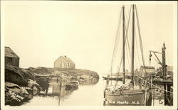 Boat in Harbor Postcard