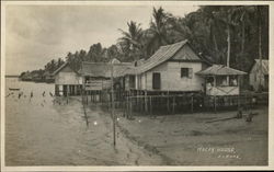 Malay Beach House on Stilts Johor, Malaysia Southeast Asia Postcard Postcard Postcard
