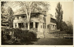 House with a Large USA Flag Postcard