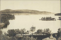 Burke Haven, Lake Sunapee with Boat Postcard