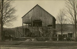 Barn Under Construction Postcard