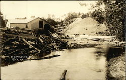 M.S. Hancock's Mill - Logs in Water Postcard