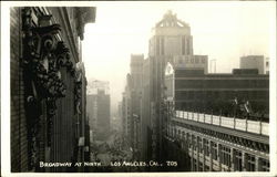 Broadway at Ninth - View from Upper Story Postcard