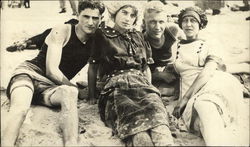Couples Posing on the Beach Postcard