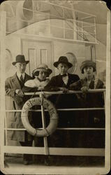 Group of 4 People on the S. S. Domninon Postcard