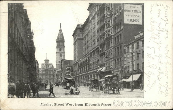 Market Street West from Eleventh Street Philadelphia Pennsylvania