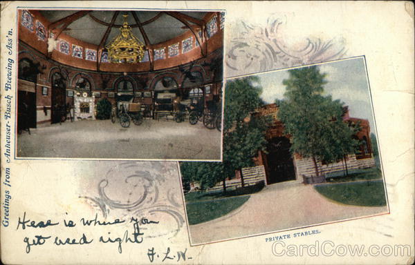 Greetings from Anheuser-Busch Brewing Ass'n St. Louis Missouri