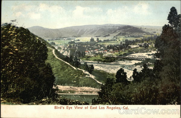 Bird's Eye View of Town and Hills Los Angeles California