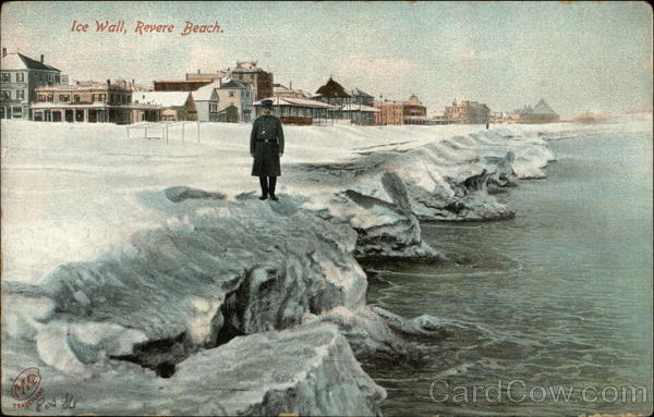 Ice Wall Revere Beach Massachusetts