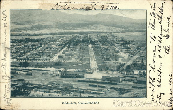 Aerial View of Town Salida Colorado