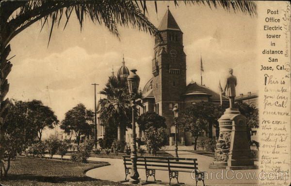 Post Office, Electric Tower in Background San Jose California