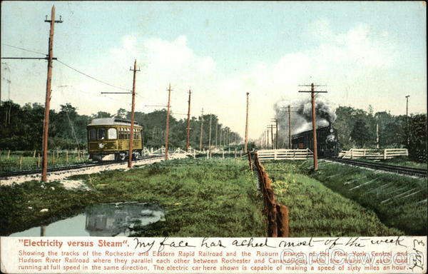 Electricity versus Steam Trains, Railroad