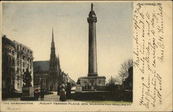 The Washington, Mount Vernon Place and Washington Monument Postcard
