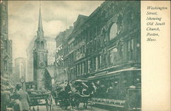 Washington Street, Showing Old South Church Postcard