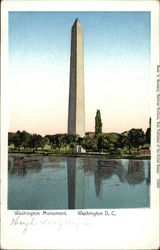 Washington Monument - Water Reflection Postcard