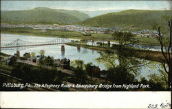The Allegheny River and Sharpsburg Bridge Postcard