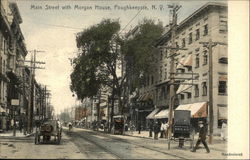 Main Street with Morgan House Poughkeepsie, NY Postcard Postcard Postcard