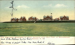 Officers' Quarters at Fort Ontario, with Old Fort in Background Oswego, NY Postcard Postcard Postcard
