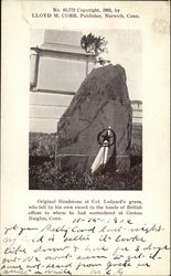 Original Headstone at Col. Ledyard's Grave Postcard
