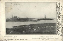 Cuttyhunk Light and Gosnold Monument Postcard