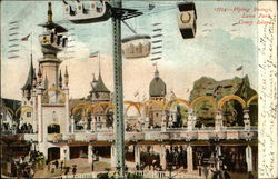 Flying Swngs, Luna Park, Coney Island Postcard