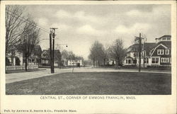 Central Street, Corner of Emmons Franklin, MA Postcard Postcard Postcard