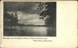 Moonlight from the Narrows Between Third and Fourth Lakes Postcard