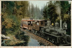 Mountain Train Leaving Mill Valley for Summit of Mt. Tamalpais Mount Tamalpais, CA Postcard Postcard Postcard