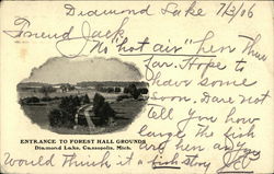 Entrance to Forest Hall Grounds, Diamond Lake Postcard