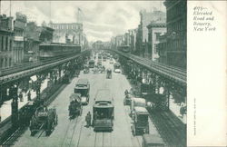 Elevated Road and Bowery Postcard