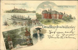 Greetings from Wellesley College Postcard