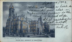 University of Pennsylvania - College Hall Postcard