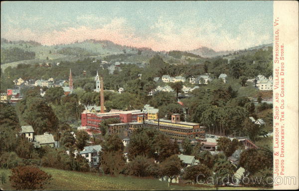 Jones and Lamson's Shop and Village Springfield Vermont