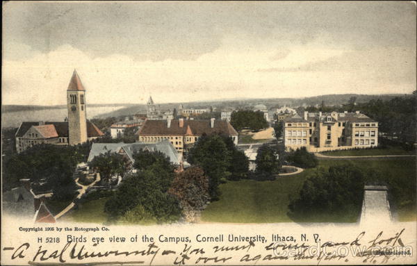 Birds Eye View of the Campus, Cornell University Ithaca New York