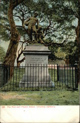 The Foot-ball Players Statue, University of California Postcard