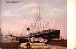 Ocean Steamer Loading Postcard
